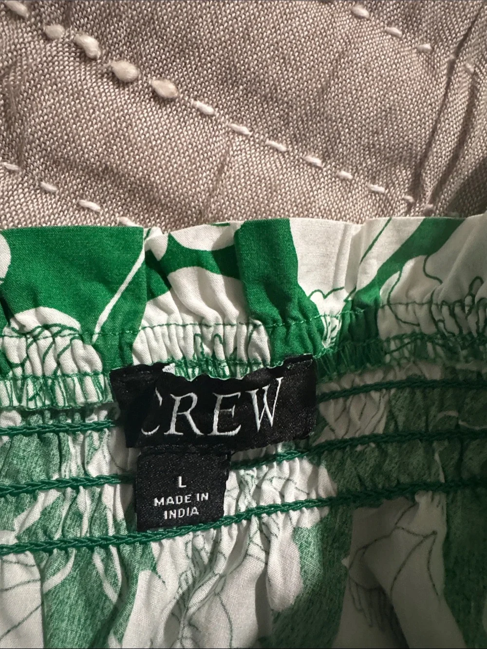J. Crew Green and White Floral Mini Skirt